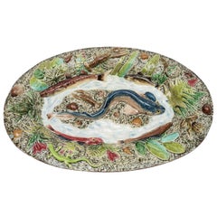 Palissy-Style Dish with a Fish, Choisy-le-Roi, France, Late 19th Century