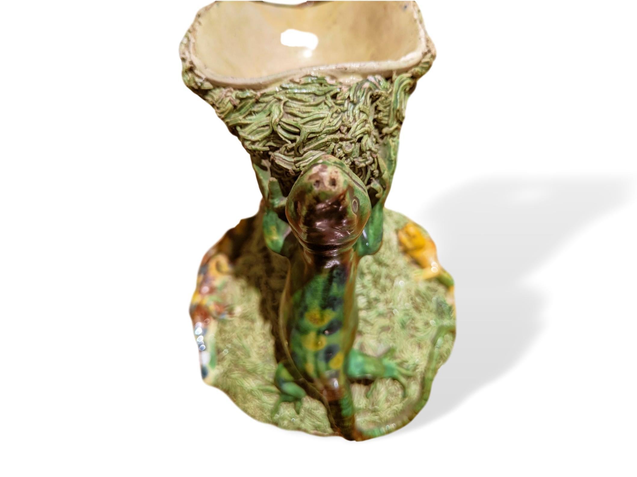 Aiguière en majolique de Palissy Ware, portugaise, Manuel Mafra, Caldas da Rainha en vente 5