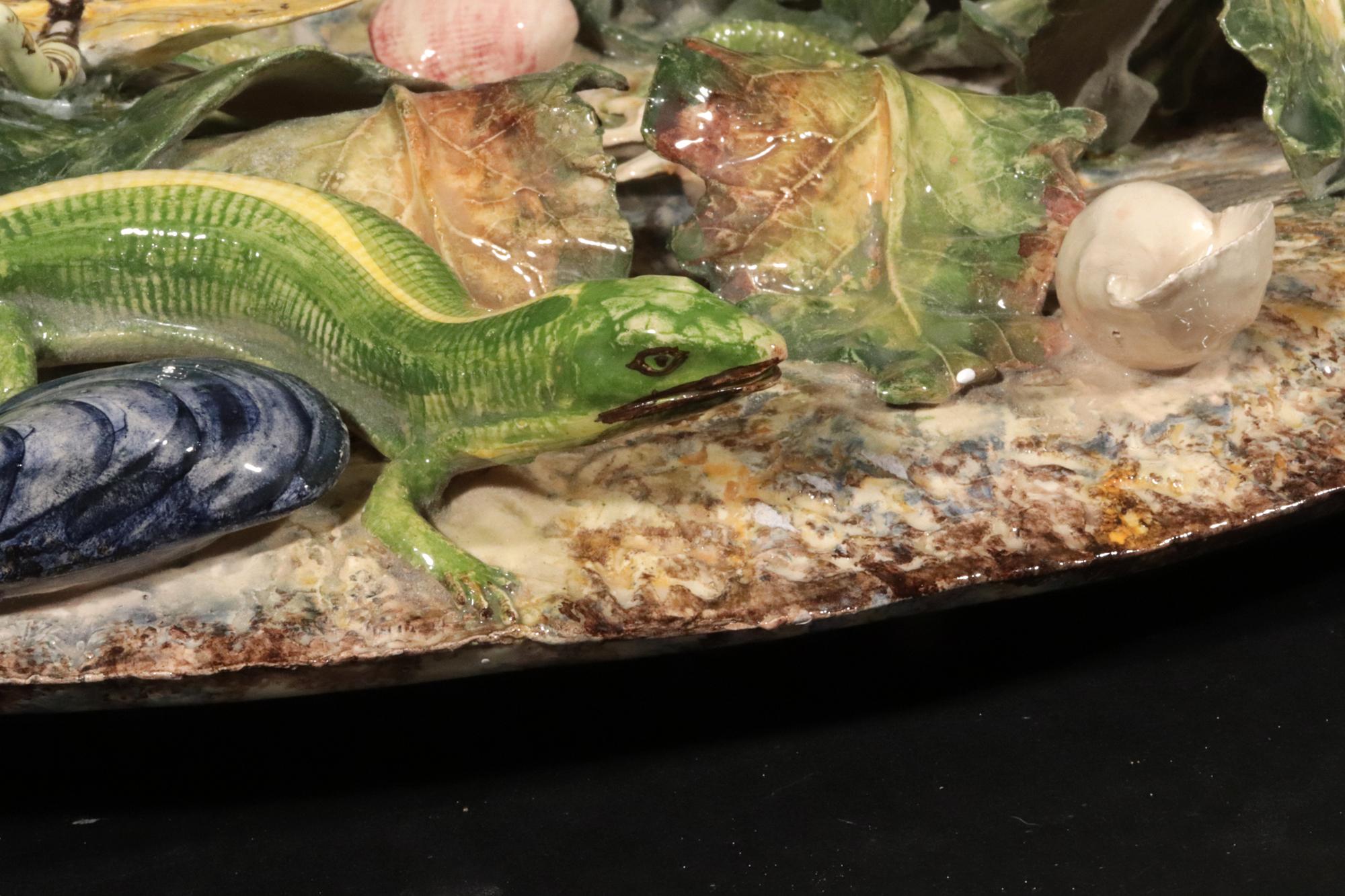 Caricatore Trompe L'Oeil in ceramica maiolica Palissy Ware di Christine Viennet in vendita 4