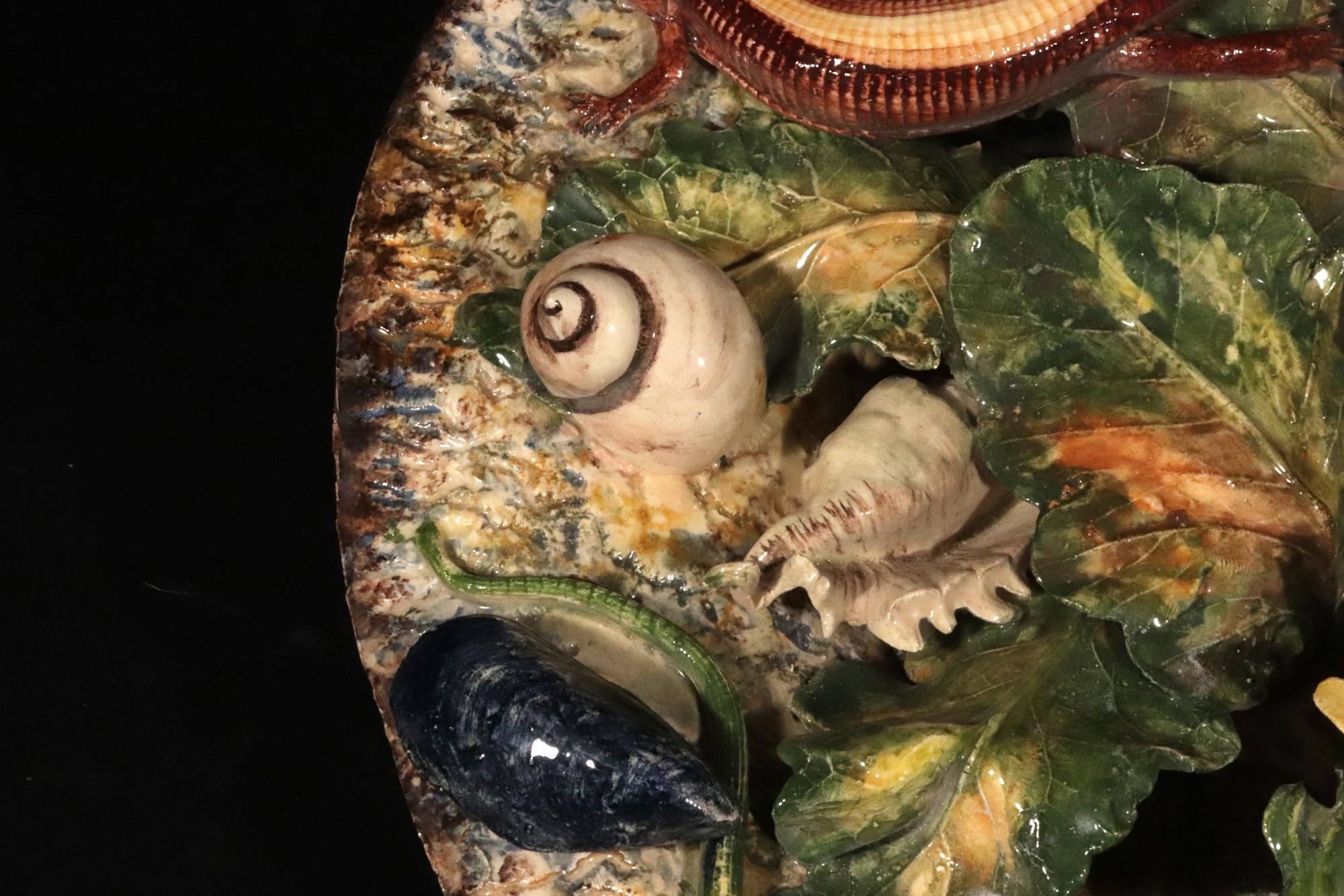 Caricatore Trompe L'Oeil in ceramica maiolica Palissy Ware di Christine Viennet in vendita 2
