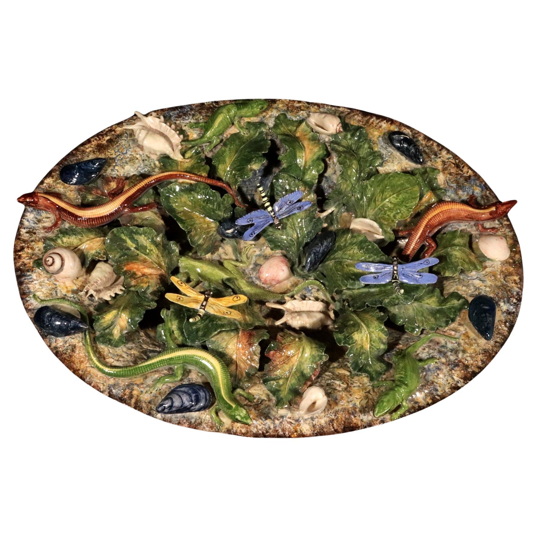 Palissy Ware Majolica Pottery Trompe L'oeil Charger by Christine Viennet