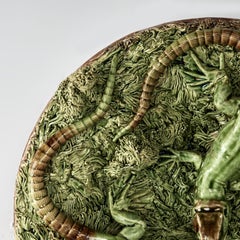Palissy Ware Style Portuguese Mafra Majolica Pottery with Lizards and Bugs