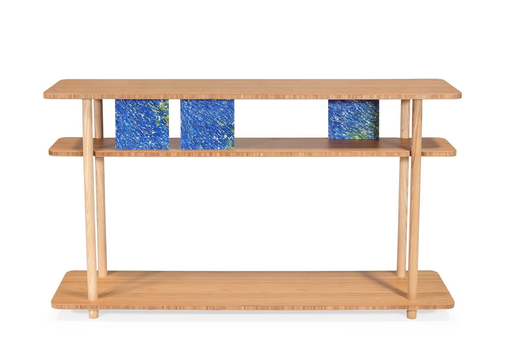 From the interactive use of recycled plastic plates to the exquisite bamboo boards, our new The Palite Console is a true embodiment of eco-conscious design.

The Palito Console is more than just a piece of furniture. It is a new attitude of reducing