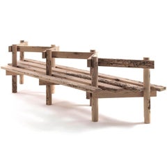 Palizzata Briccola Wood Bench, Designed by Michele De Lucchi, Made in Italy