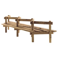 Palizzata Briccola Wood Bench Featuring a Zig-Zag Backrest