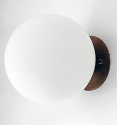 Palla - brass and opaline glass wall sconce by Candas Design