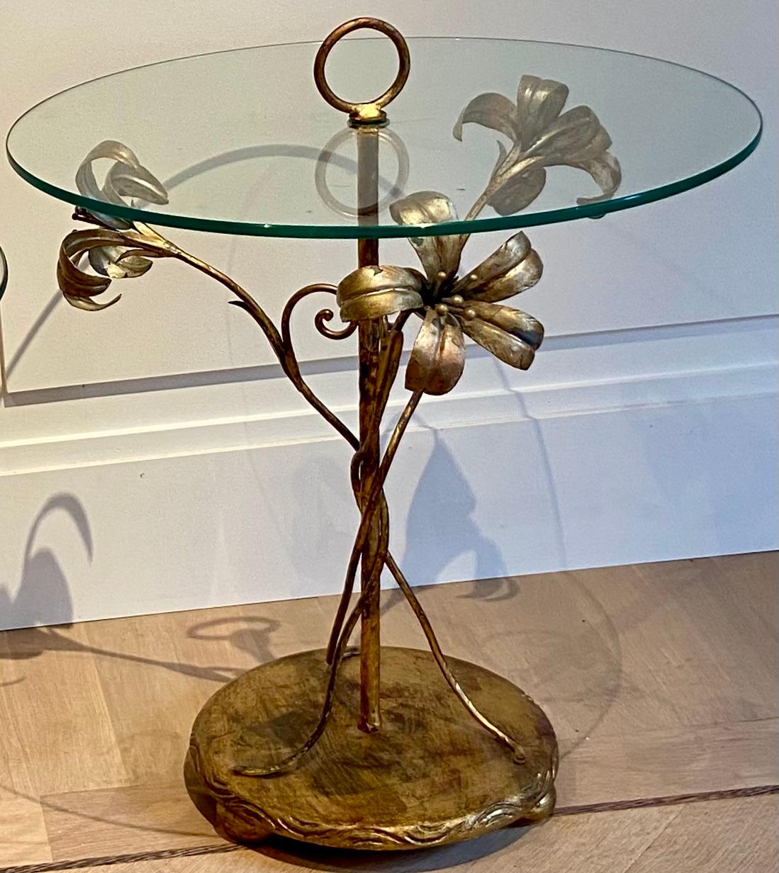 Mid-Century Modern Palladia, a pair of gilded cocktail tables For Sale