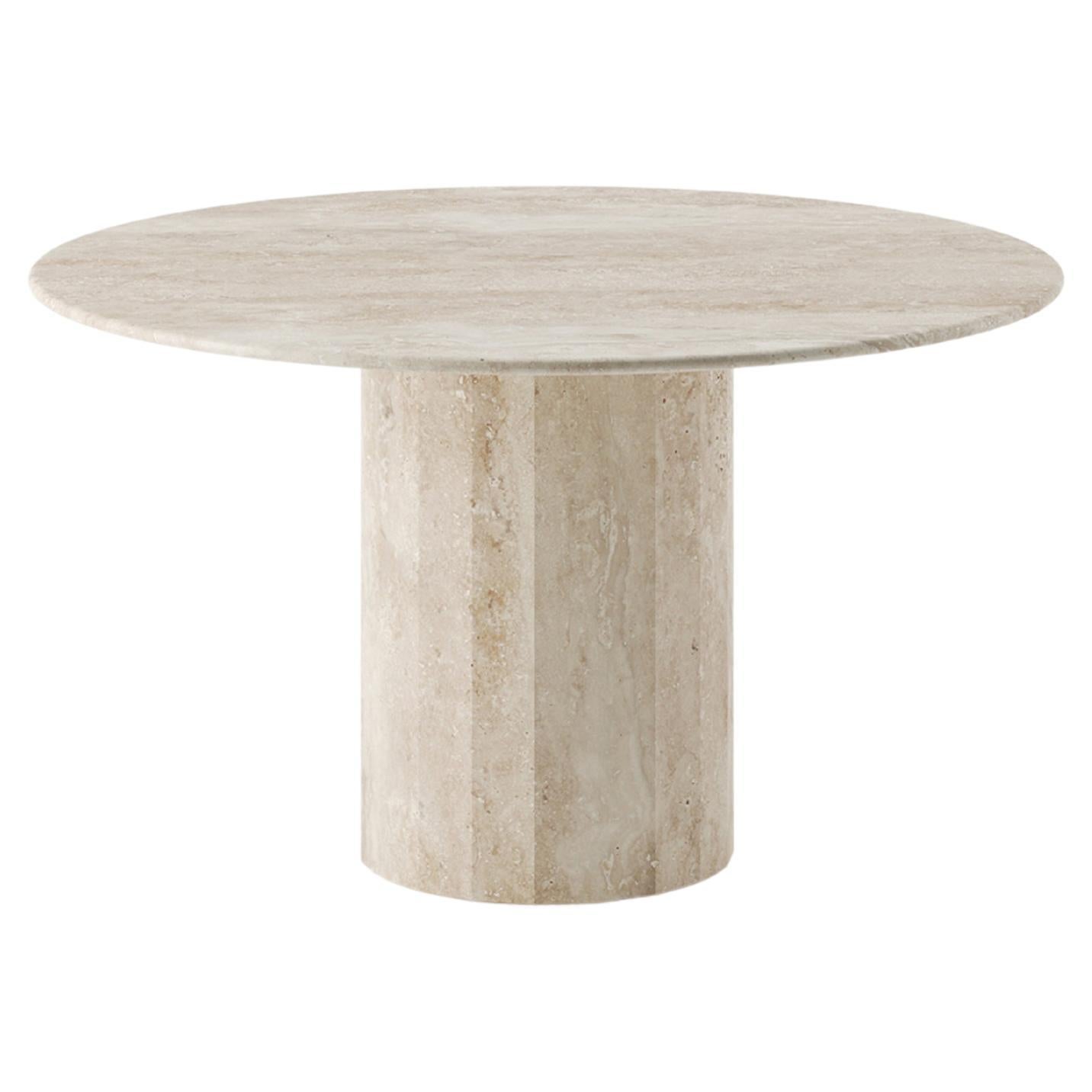 Palladian 130cm/51.2" Round Table in Natural Travertine  For Sale