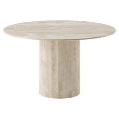 Table ronde palladienne 130 cm/51,2" en travertin naturel 