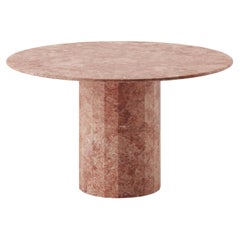 Table ronde palladienne 130 cm/51,2" en travertin rouge/rose 