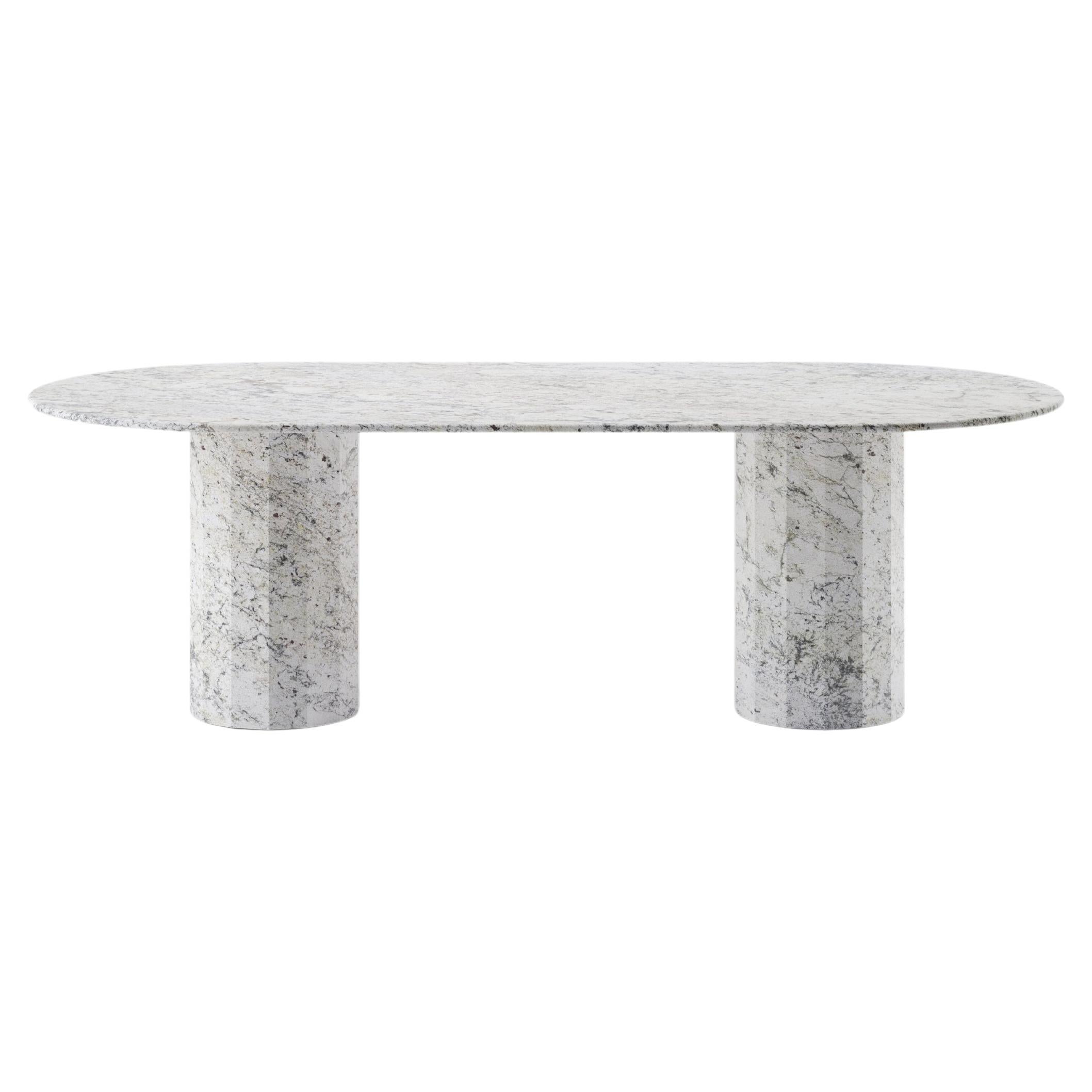 Palladian 240cm/94.4" Oval Dining Table in African River Bed Granite For Sale