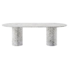 Table de salle à manger ovale palladienne 240 cm/94.4" en granit de lit de rivière africaine