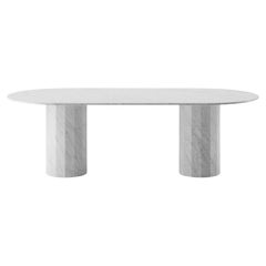 Palladian 240cm/94.4" Oval Dining Table in Bianco Carrara Marble