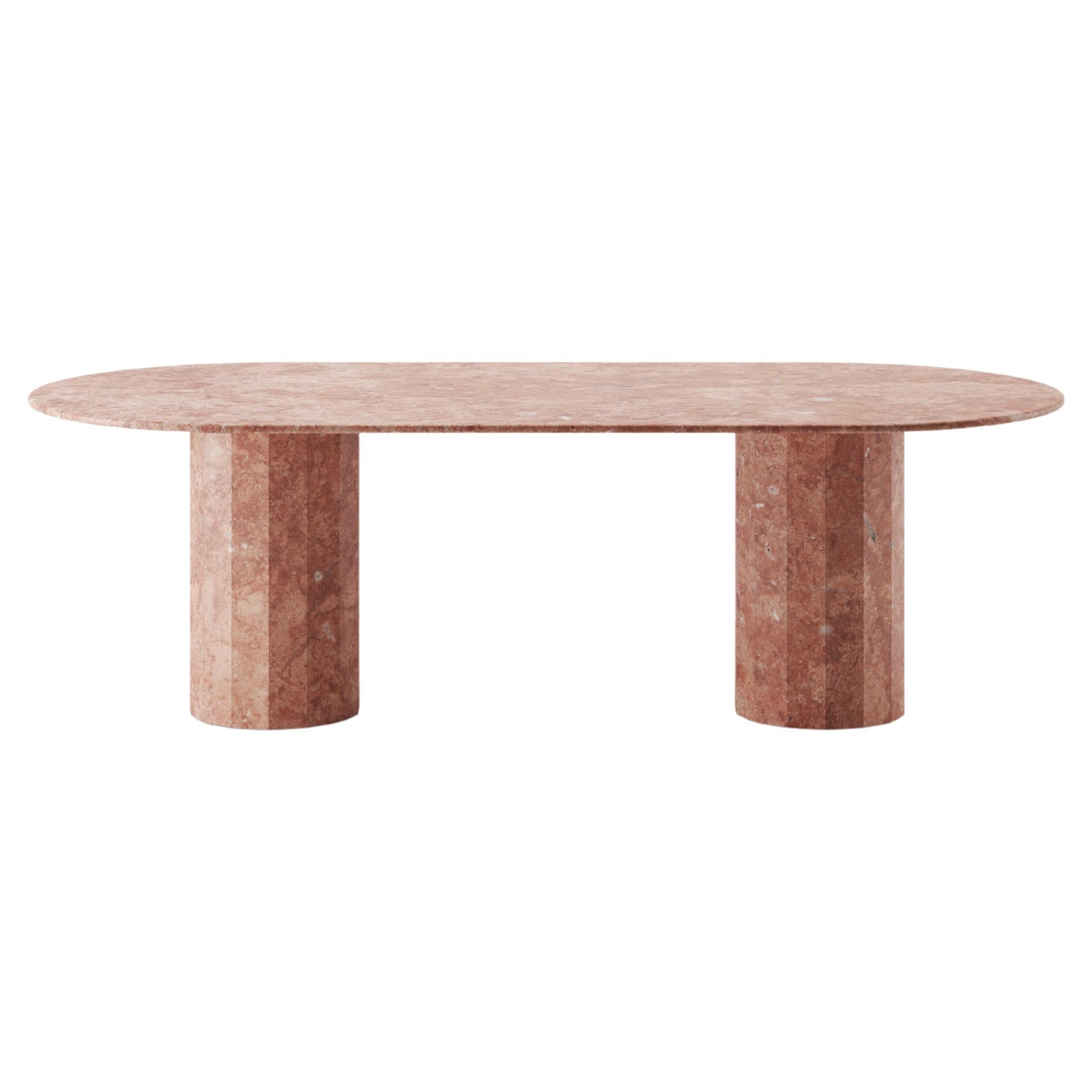 Palladian 240cm/94.4" Oval Dining Table in Red Travertine For Sale