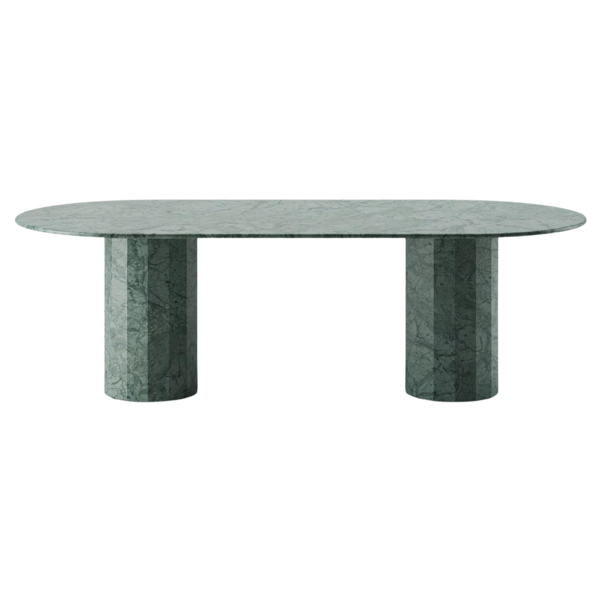 Palladian 240cm/94.4" Oval Dining Table in Verde Guatemala For Sale