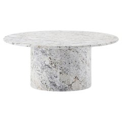 Table basse ronde palladienne 90 cm/35,4" en granit de lit de rivière africaine 