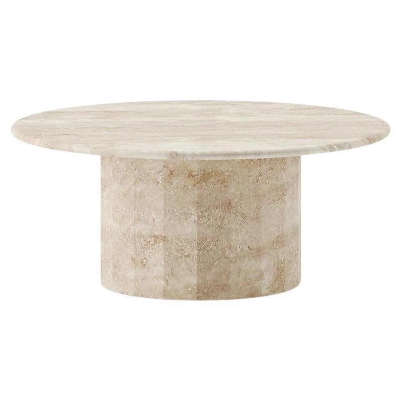 Palladian 90cm/35.4" Round Coffee Table in Natural Travertine  For Sale