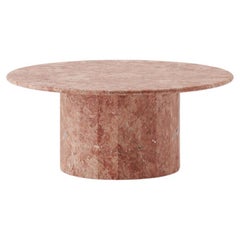 Table basse ronde palladienne 90 cm/35,4" en travertin rouge 