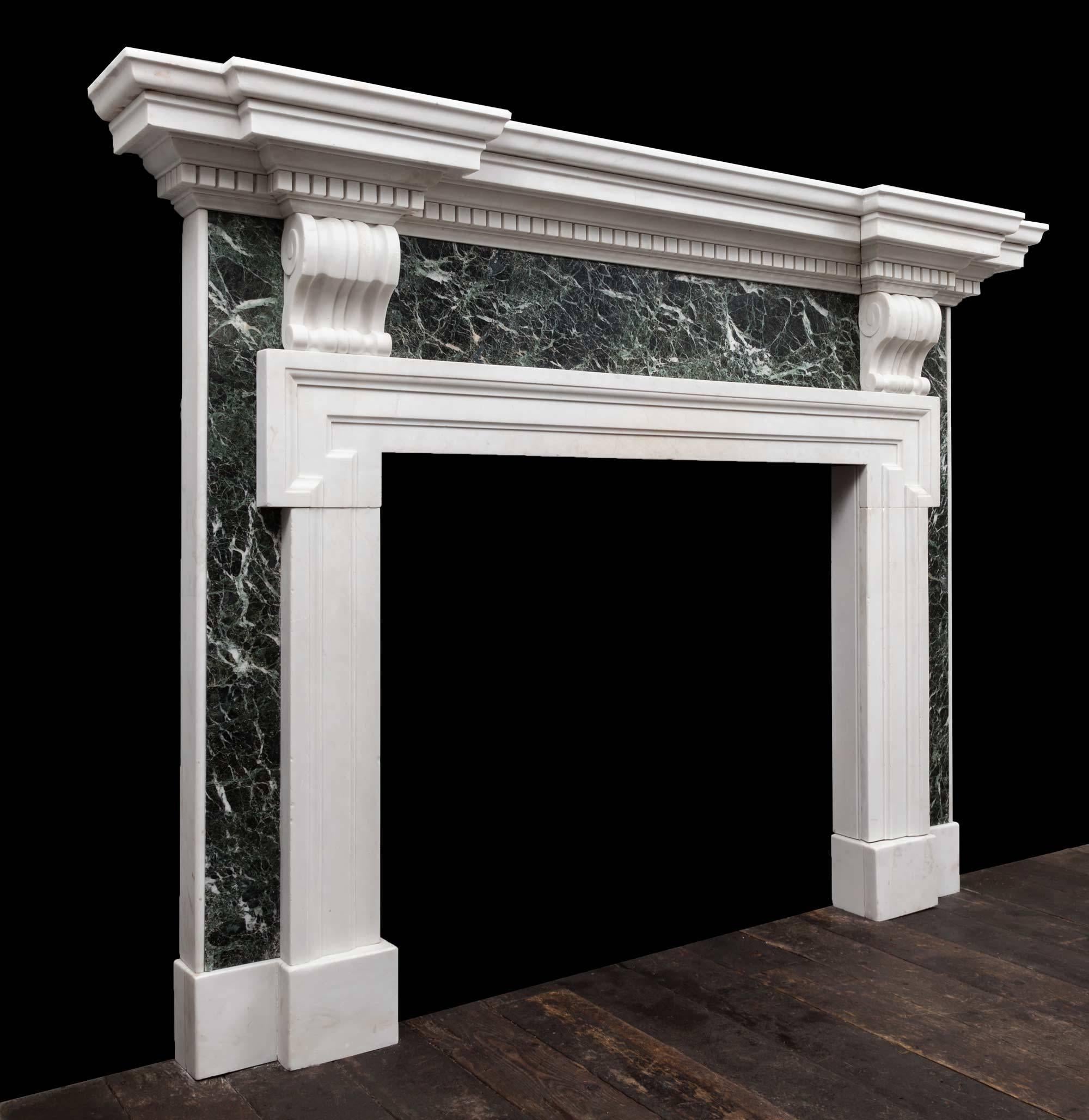 palladian white statuary marble fireplace