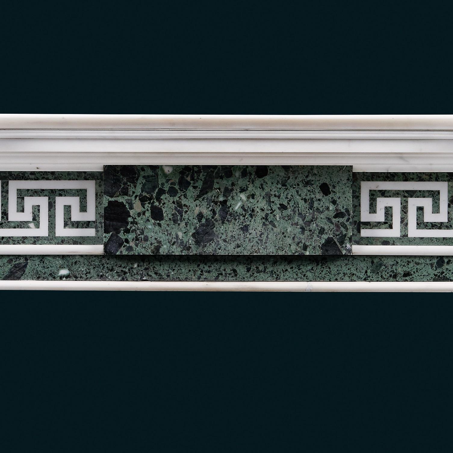 British Palladian Style Antique Verde Antico Fireplace Mantel