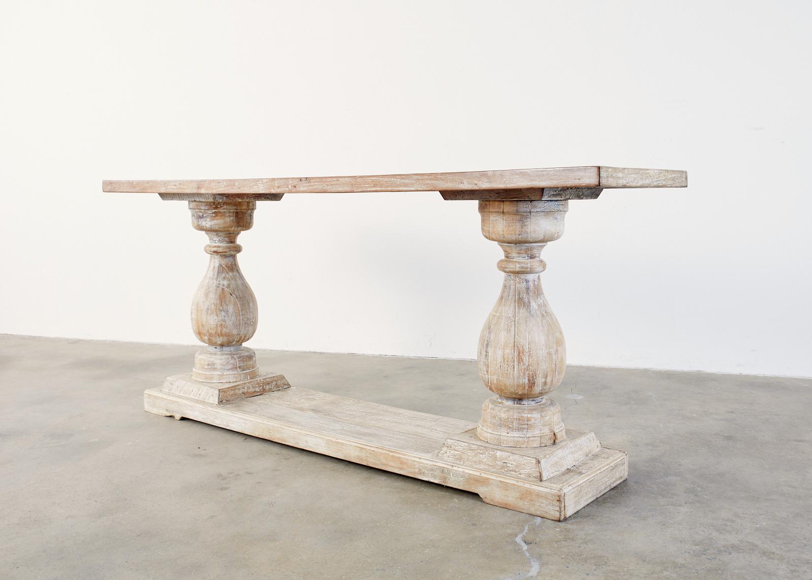 baluster leg console table