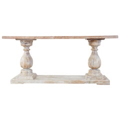 Palladian Style Cerused Oak Baluster Sofa or Console Table