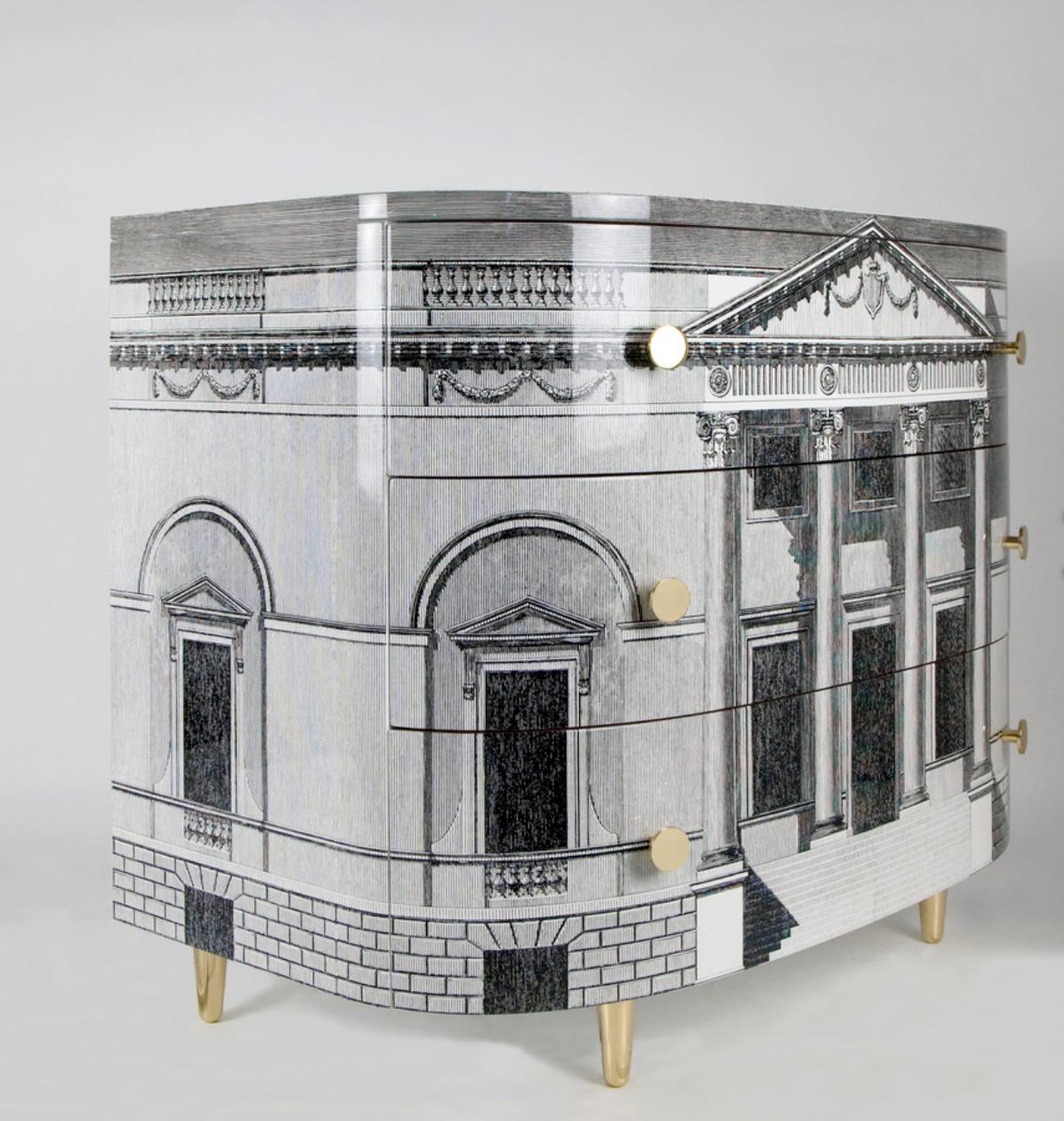Contemporary 'Palladiana' Architectural Chest of Drawers by Fornasetti