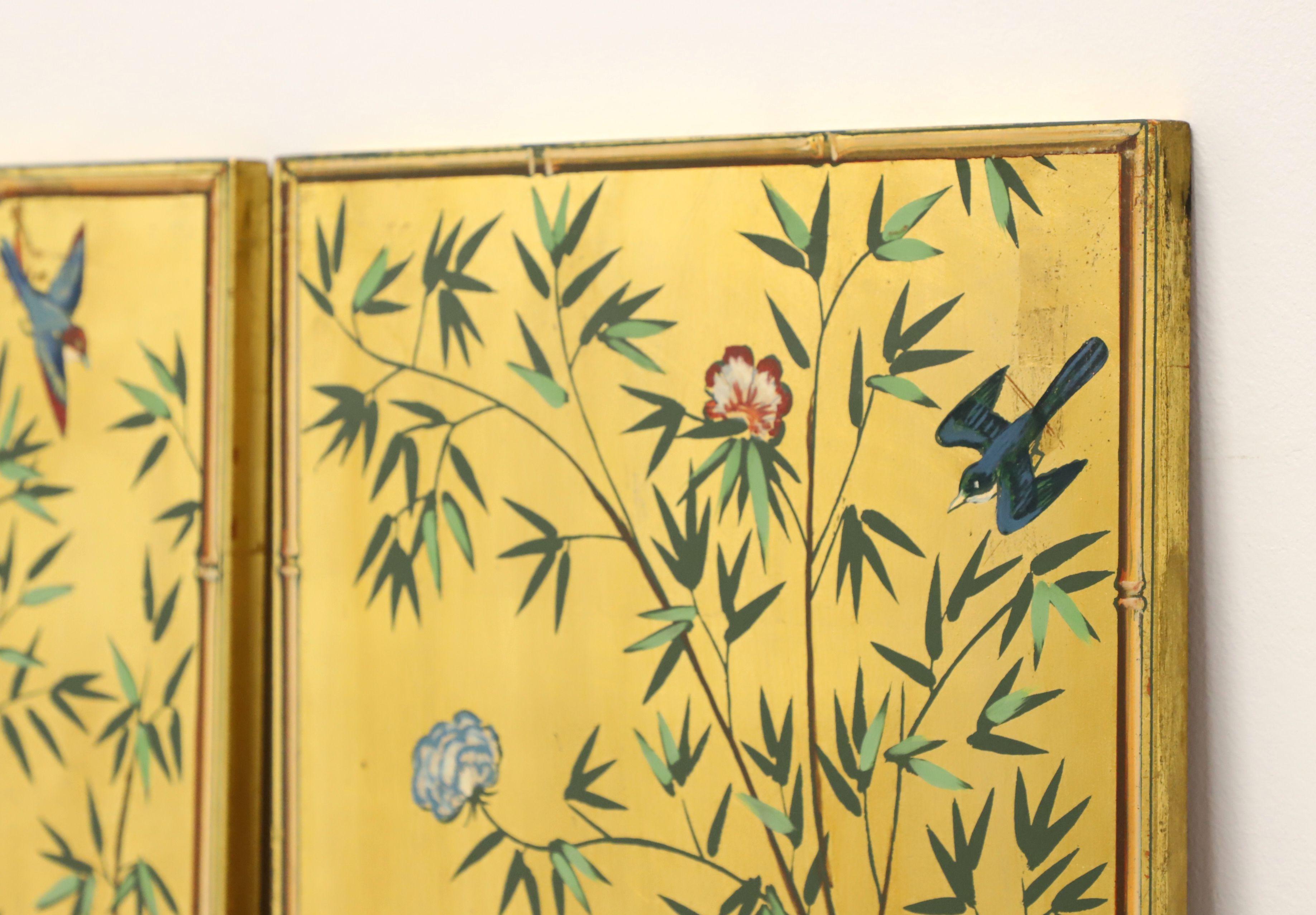 PALLADIO 1960's Asian Chinoiserie Wood Art Wall Panels - Set of 4 8