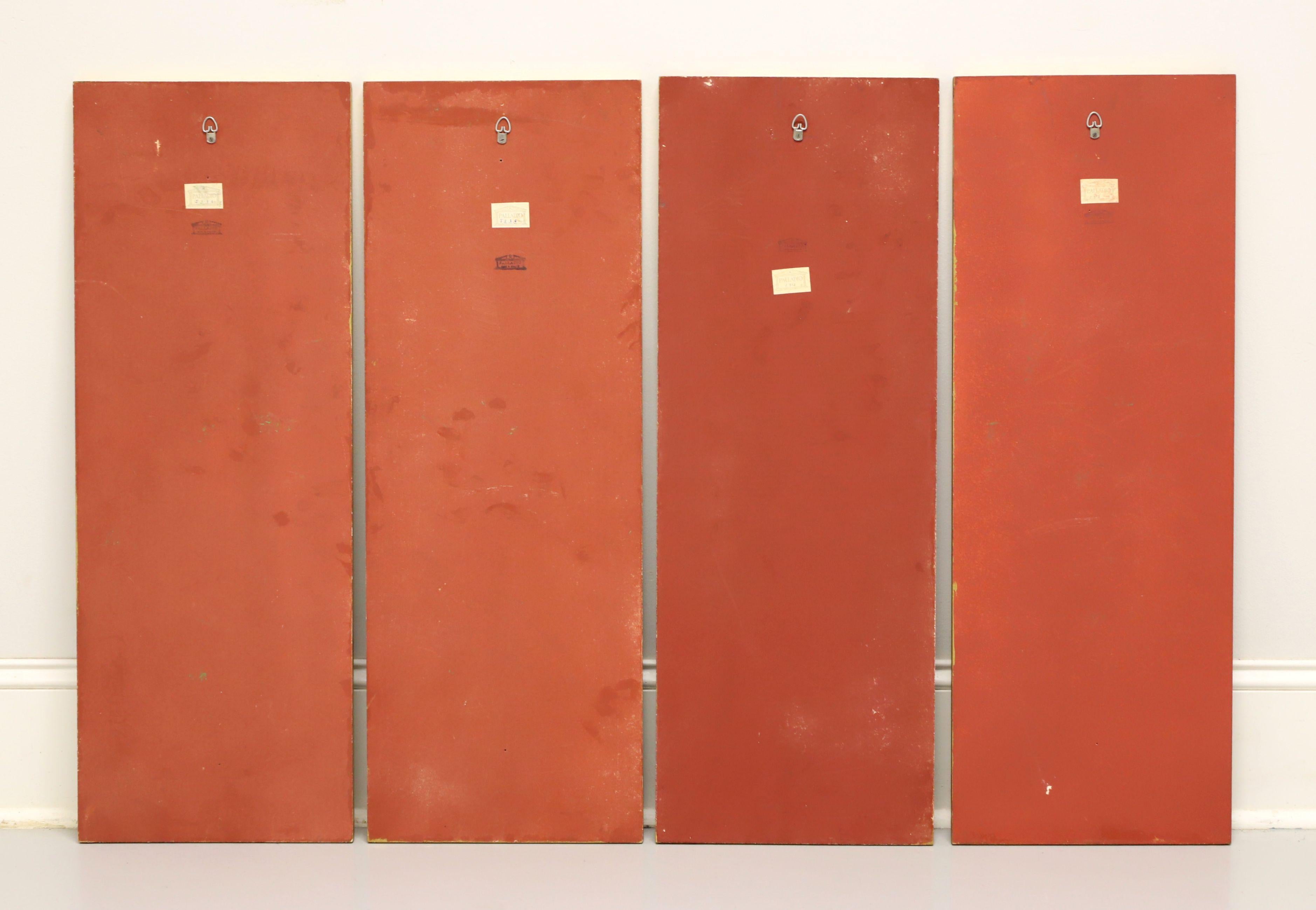 PALLADIO 1960's Asian Chinoiserie Wood Art Wall Panels - Set of 4 10
