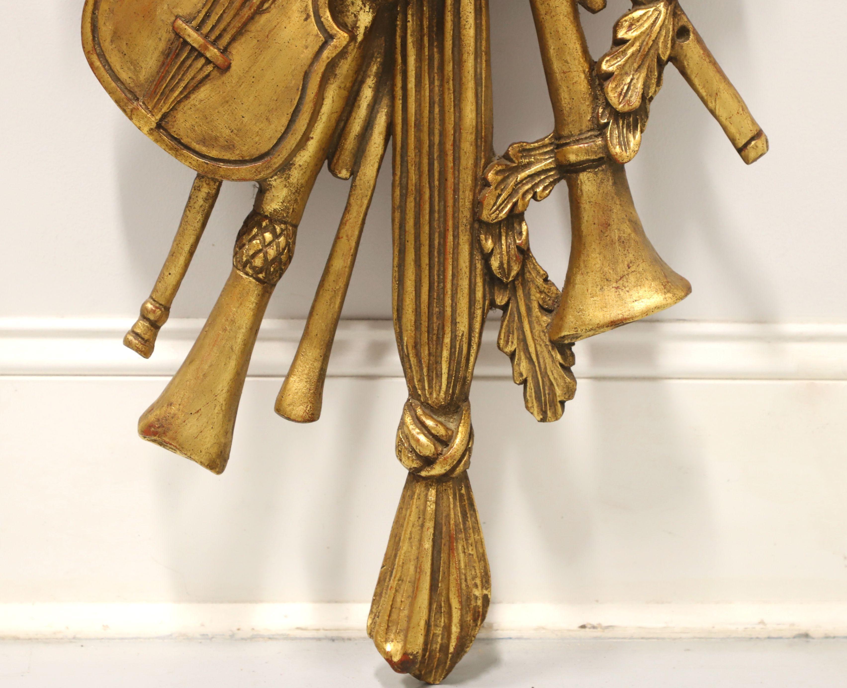 PALLADIO 1960's Carved Wood Musical Instrument Wall Sculpture - Pair For Sale 1