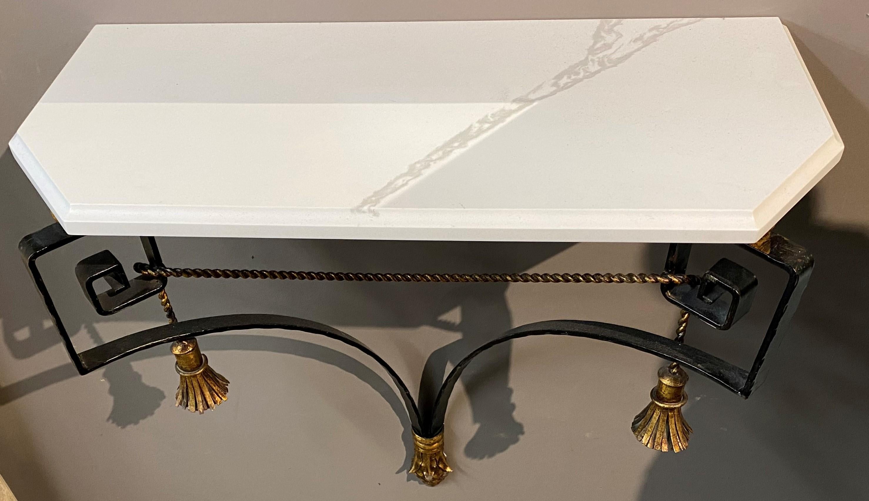 20th Century Palladio Furniture Italian Console with Gilded Tassels & Mirror with Urn Crest