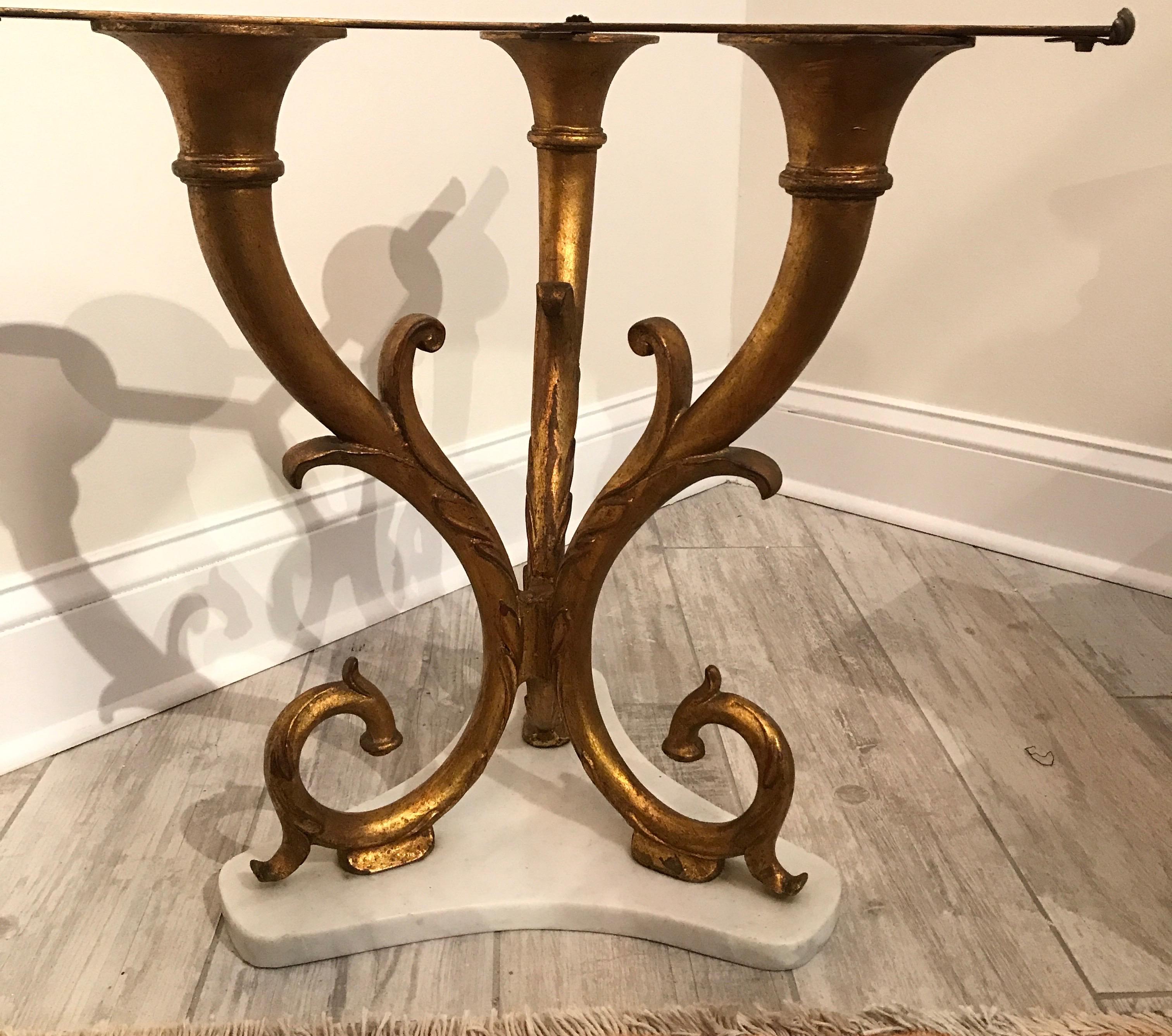 Palladio Gilded Iron Side Table with Mirrored Top 5
