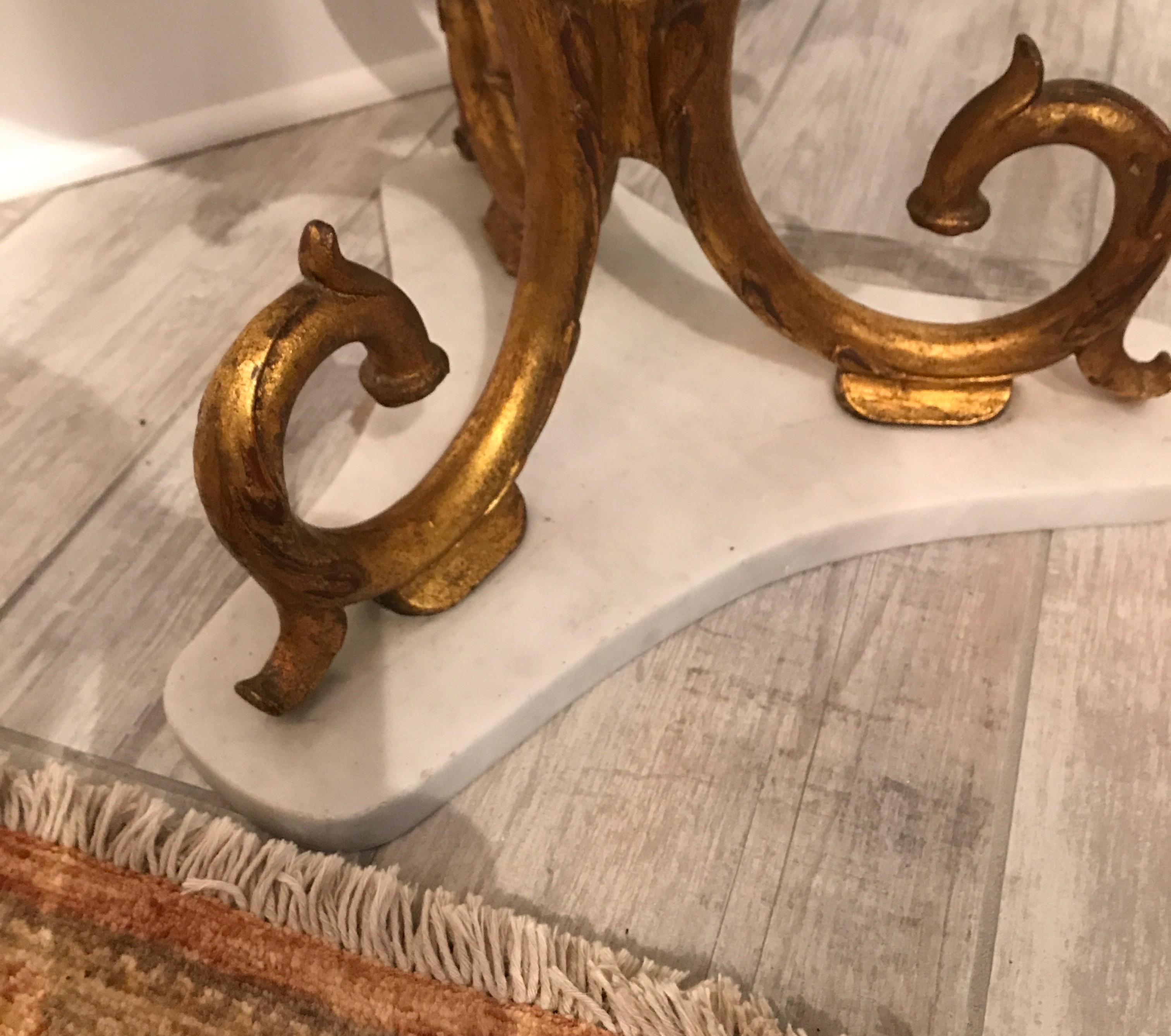 Palladio Gilded Iron Side Table with Mirrored Top In Good Condition In West Palm Beach, FL
