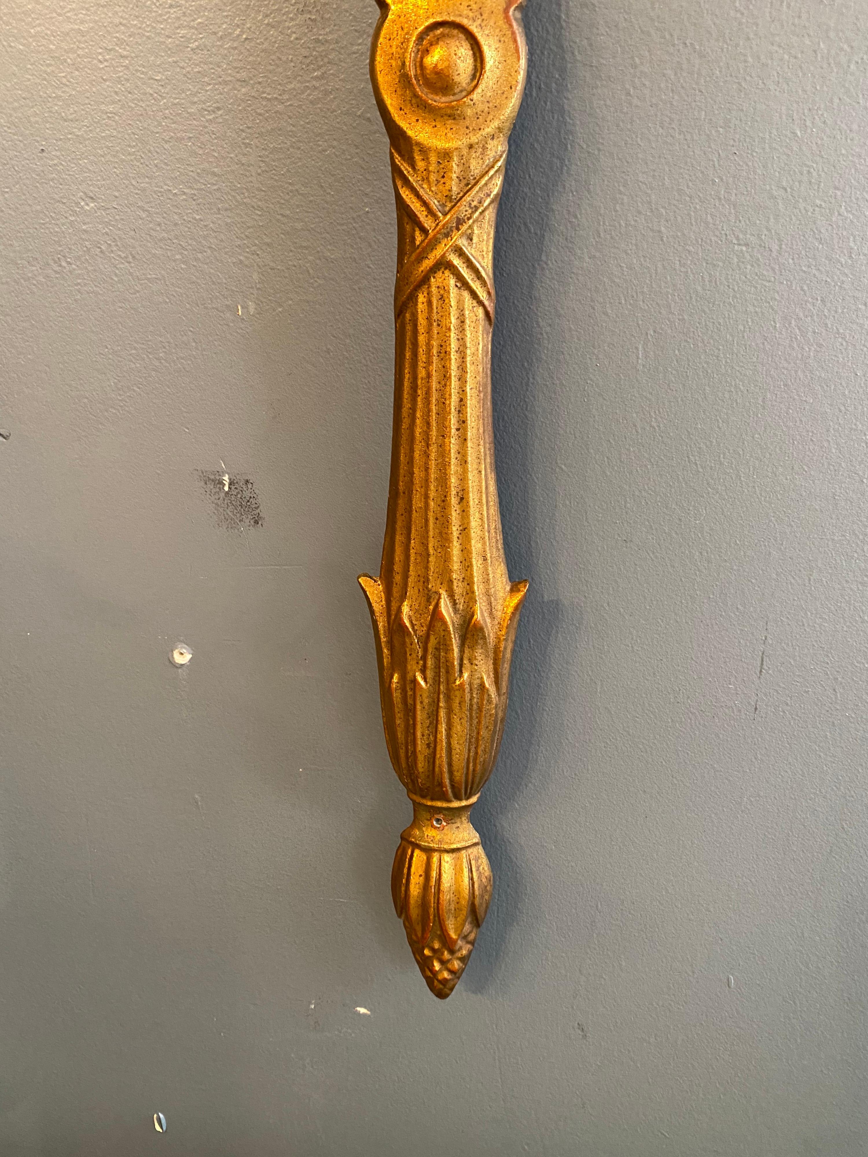 Mid-Century Modern Palladio Italian “Hand Mirror” Wall Mirror