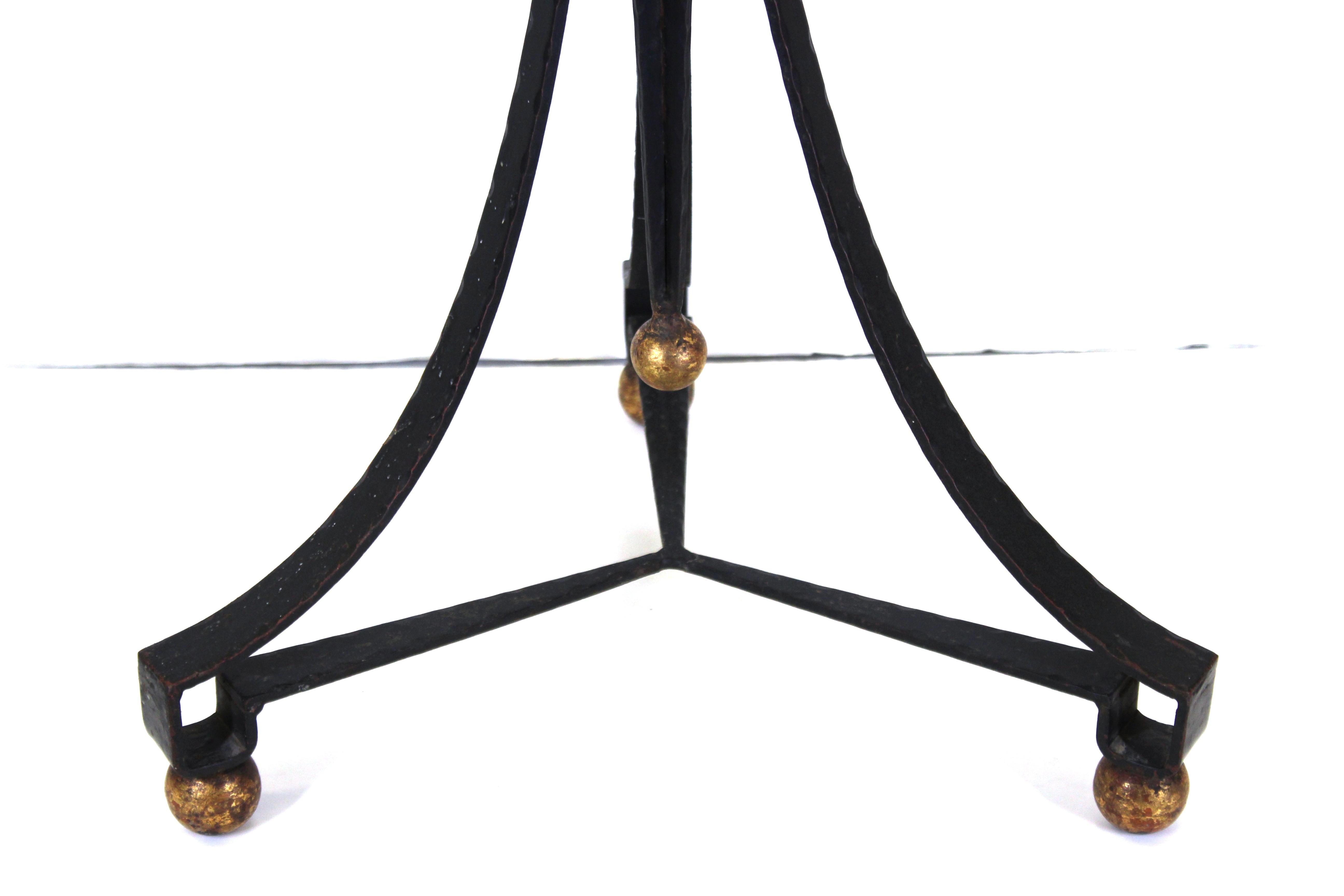 Brass Palladio Italian Mid-Century Modern Wrought and Gilt Iron Plantstand For Sale