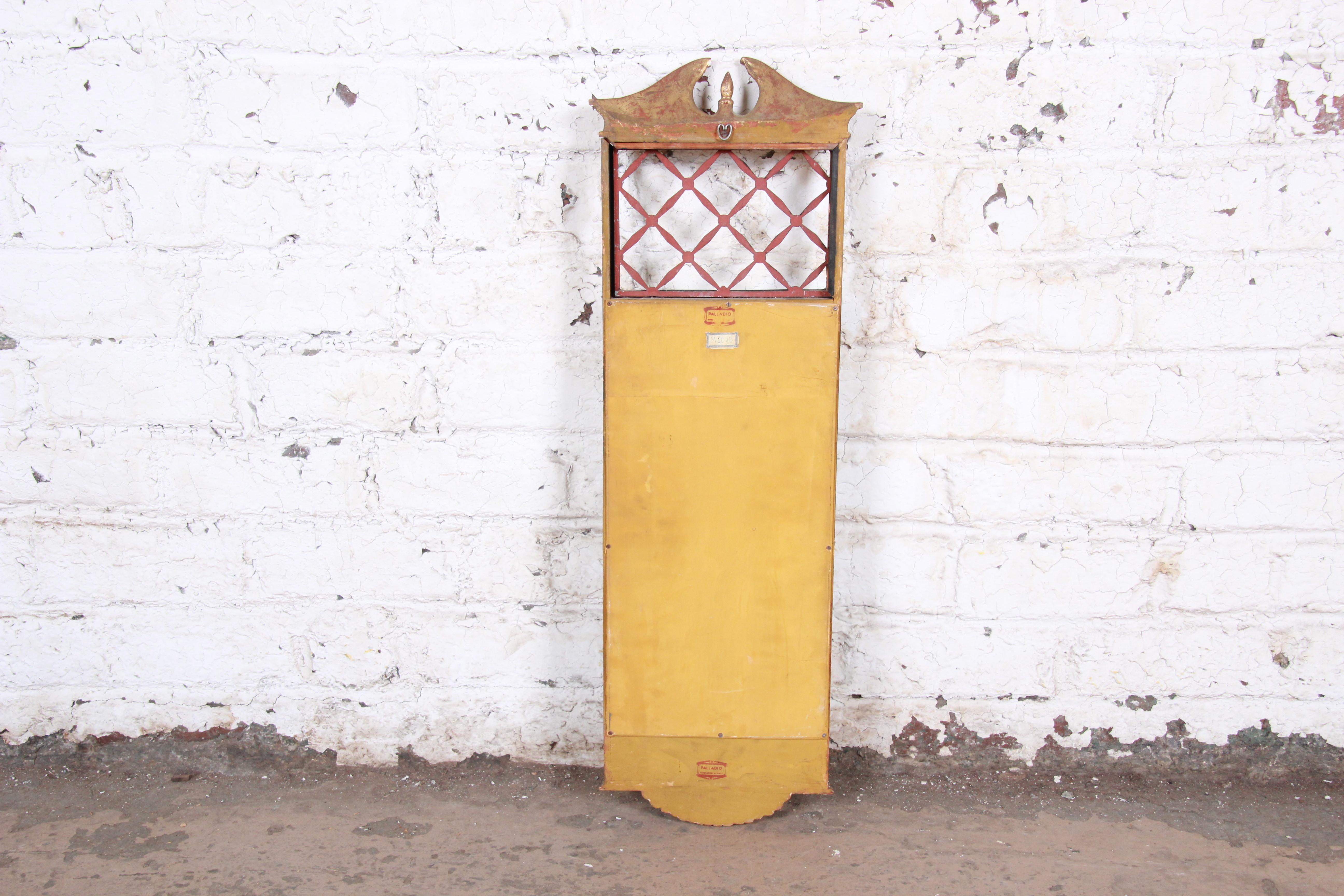 Palladio Italian Neoclassical Painted and Parcel Gilt Hand Carved Wall Mirror 2