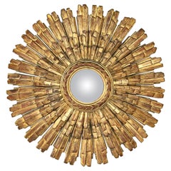 Espejo convexo dorado de pared Palladio Renacimiento italiano