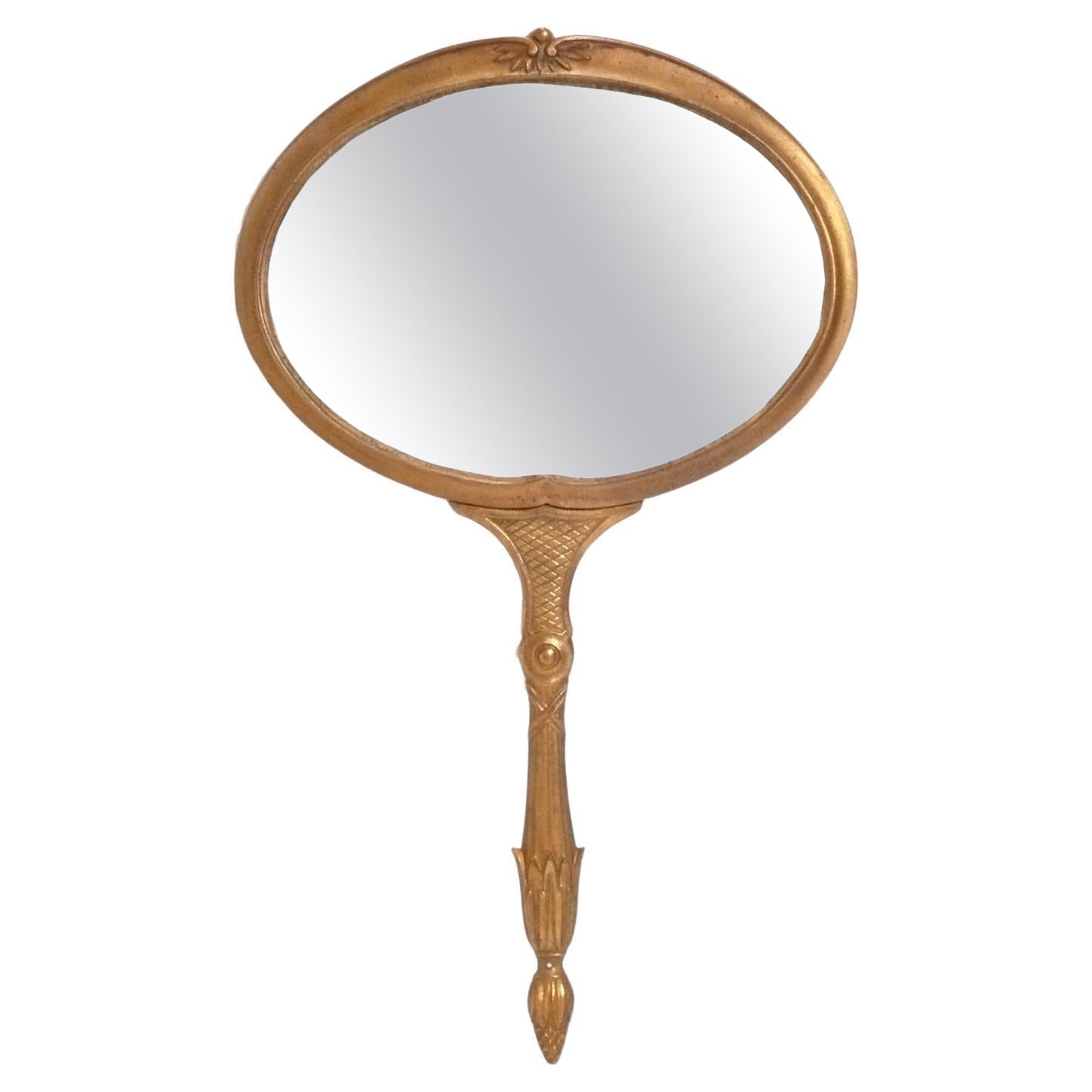 Palladio Large Scale Hand Mirror Shaped Wall Mirror Italian 34" h x 20"w