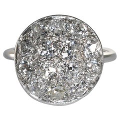 Palladium & 18K White Gold Antique Diamond Ring 1.75ct