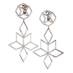 Palladium and White Diamonds Earrings Aenea Jewellery