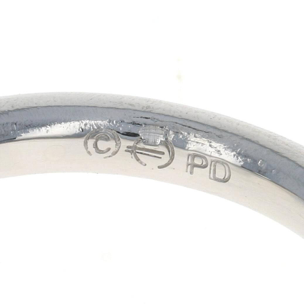 Palladium Aquamarine Solitaire Ring, Round Cut 1.90 Carat Engagement For Sale 1