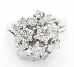 Palladium Diamond Cluster Ring