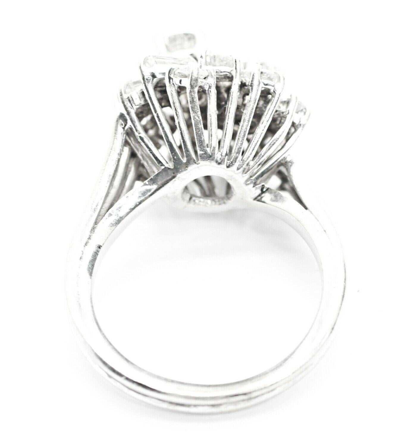 Women's or Men's Palladium Diamond Cluster Ring