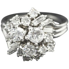 Palladium Diamond Cluster Ring