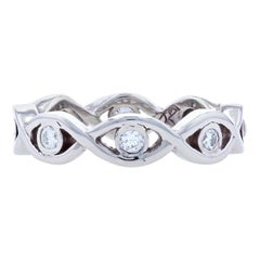 Palladium Diamond Eternity Band, Round Brilliant Cut .32 Carat Wedding Ring