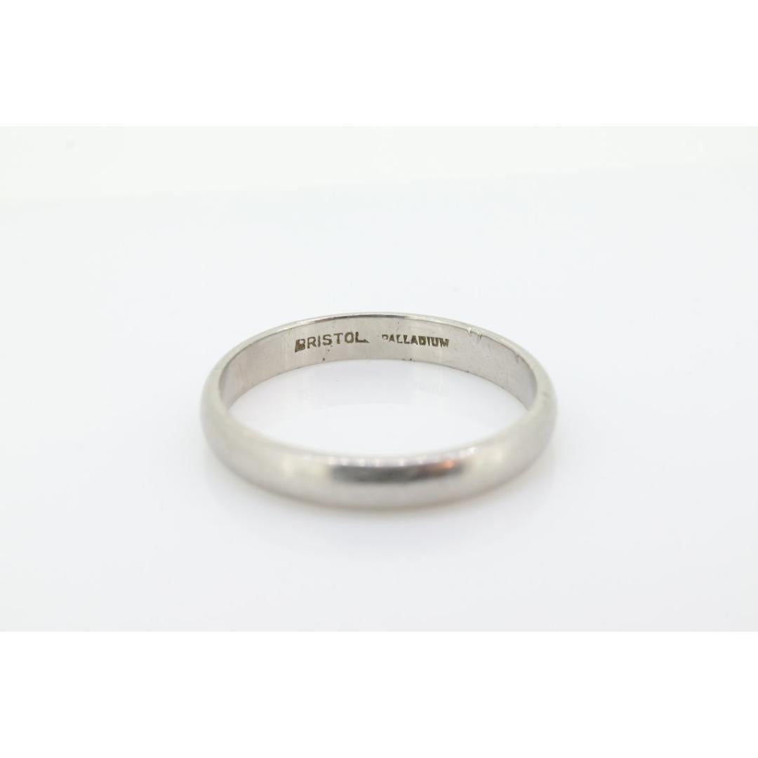 Palladium half round BRISTOL wedding band. Mens Palladium band. BRISTOL In Good Condition For Sale In Port Charlotte, FL