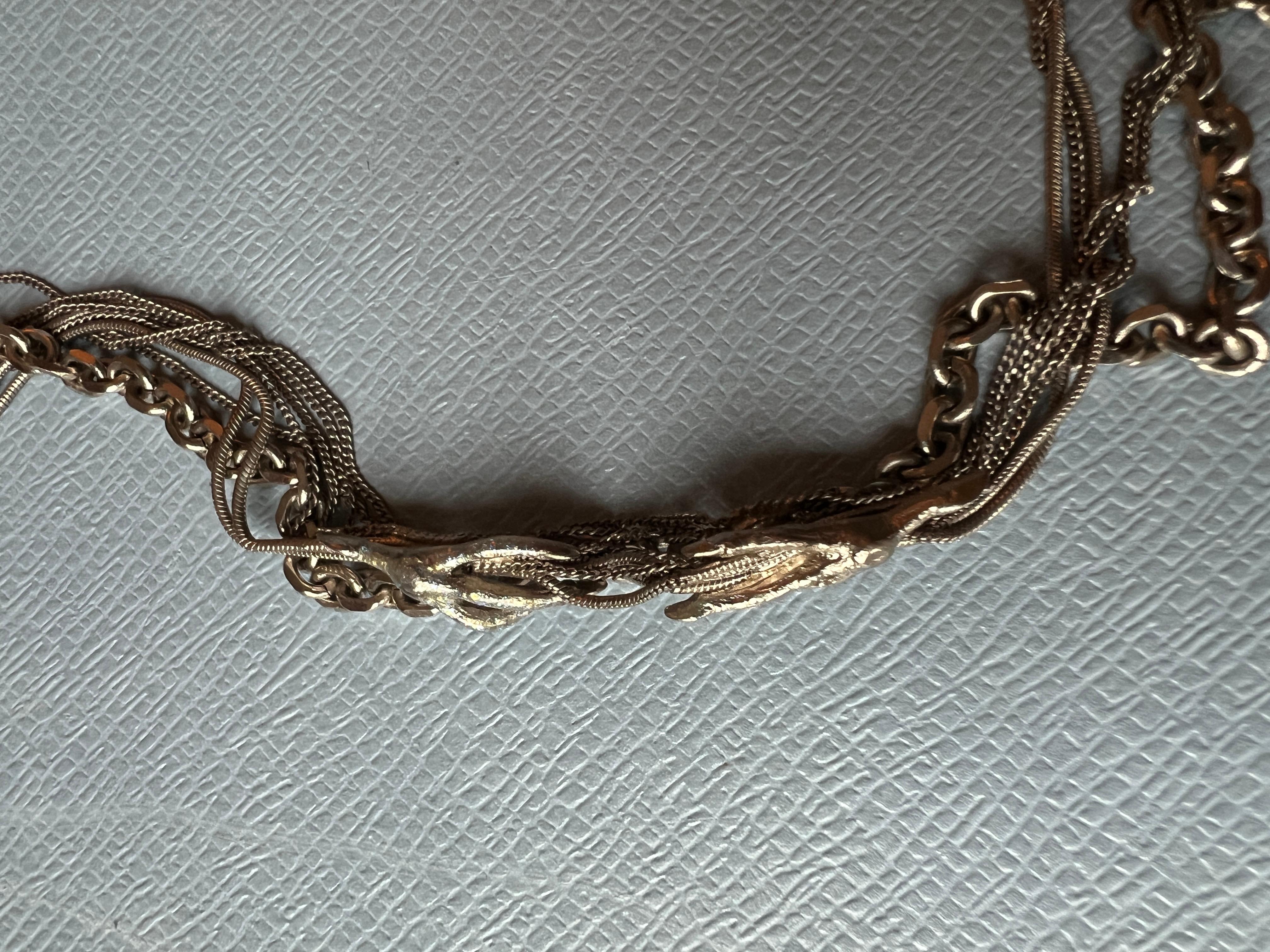 da uomo o donna Collana lunga a catena multipla Piedi di uccello smaltati Palladio Vintage in vendita