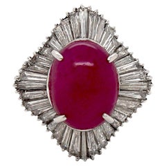 Anello in palladio PM900 con rubino e diamante