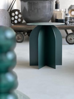 Green Side table , Contemporary design , Sculptural End Table  , Minimalist