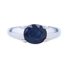Palladium Saphir & Diamant Ring 950 Ovalschliff 2::26ctw Ost-West Set Verlobung